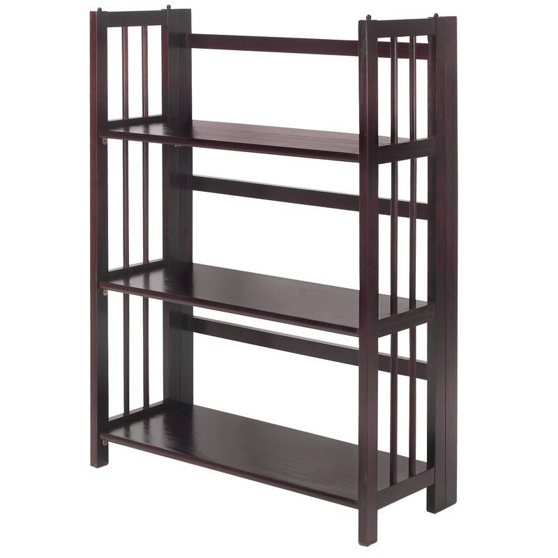 Porch & Den Edgemont Folding Stackable 27.5-inch Bookcase - Espresso