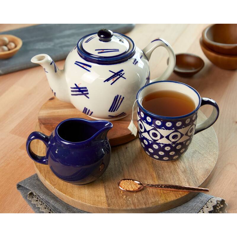 Blue Rose Polish Pottery 1800 Zaklady 4PC Mug Set