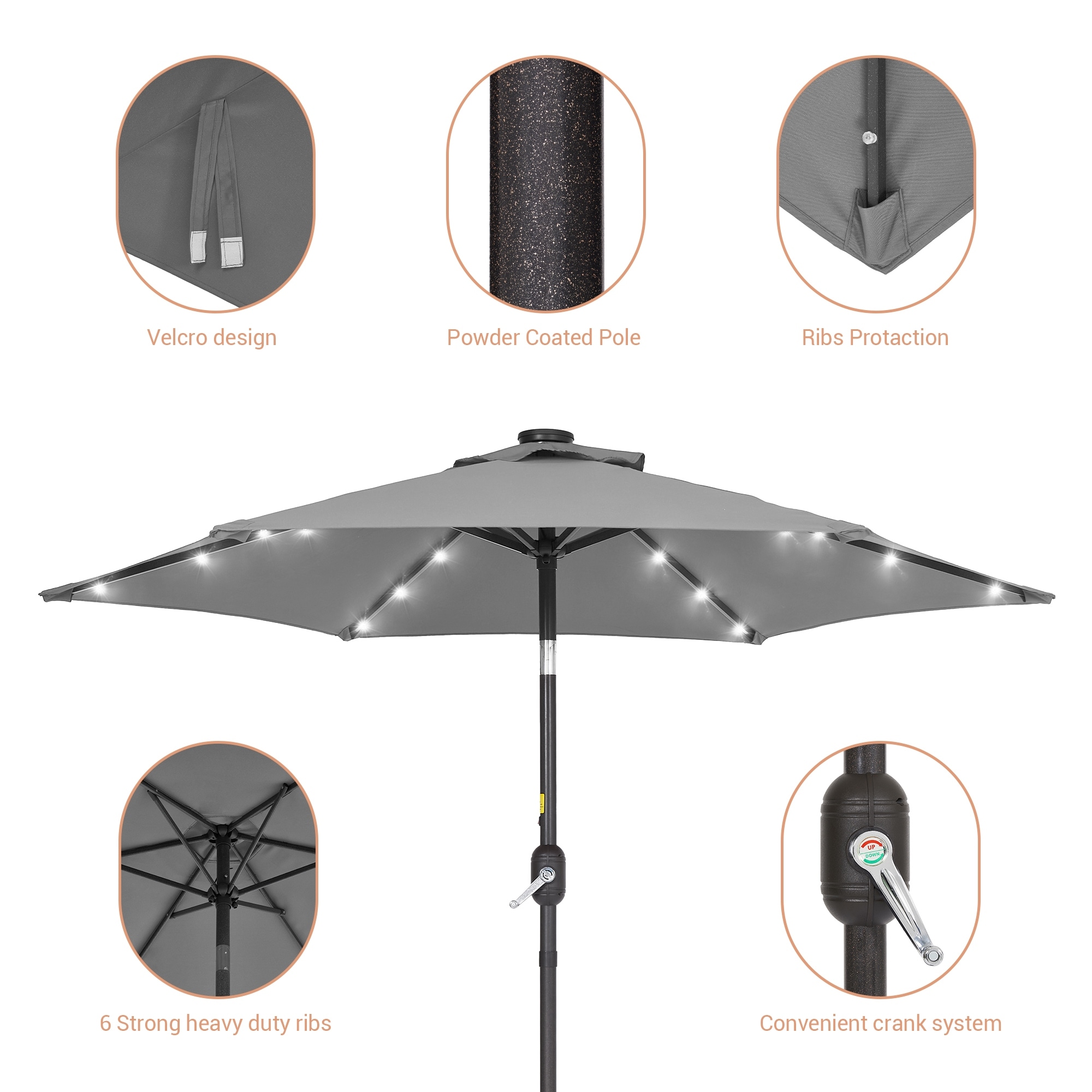7.5 lighted patio umbrella Best Choice Products 7.5ft Outdoor Solar for Deck, Pool w/ Tilt, Crank, LED Lights Patio umbrellas are 7.5 feet in diameter 7.5 Feet Solar Powered Patio