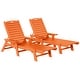 preview thumbnail 1 of 11, Laguna Hdpe All Weather Outdoor Patio Pool Reclining Chaise Lounge (Set Of 2) Orange