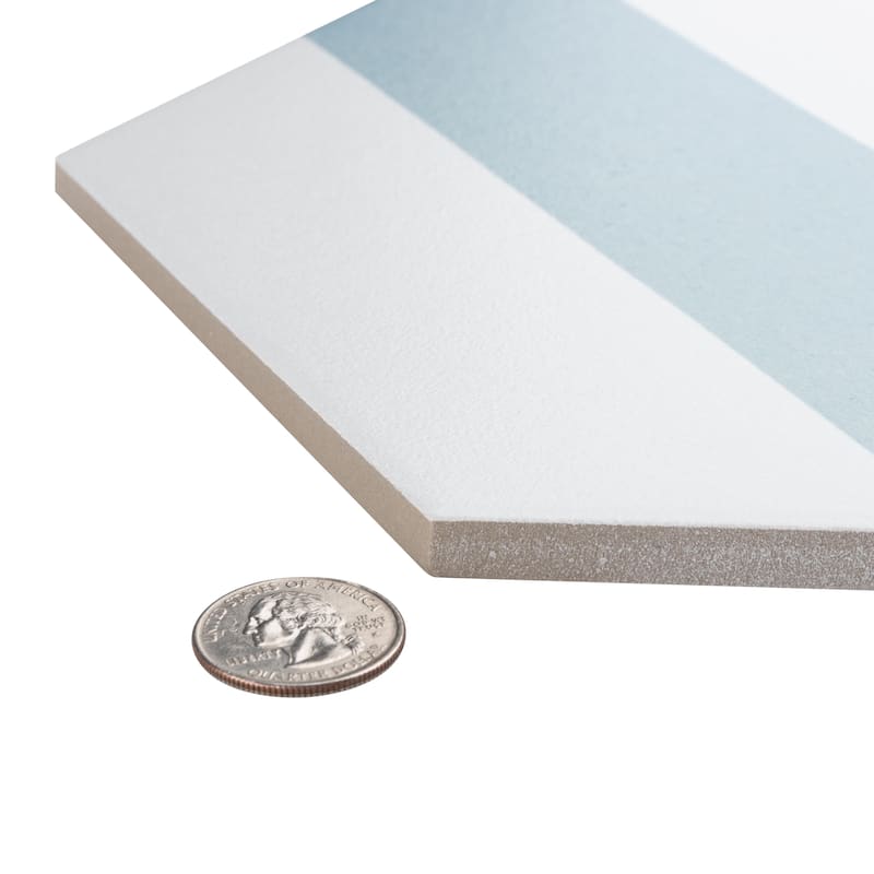 Merola Tile Porto Capri Hex Aqua 8-5/8" x 9-7/8" Porcelain Floor and Wall Tile
