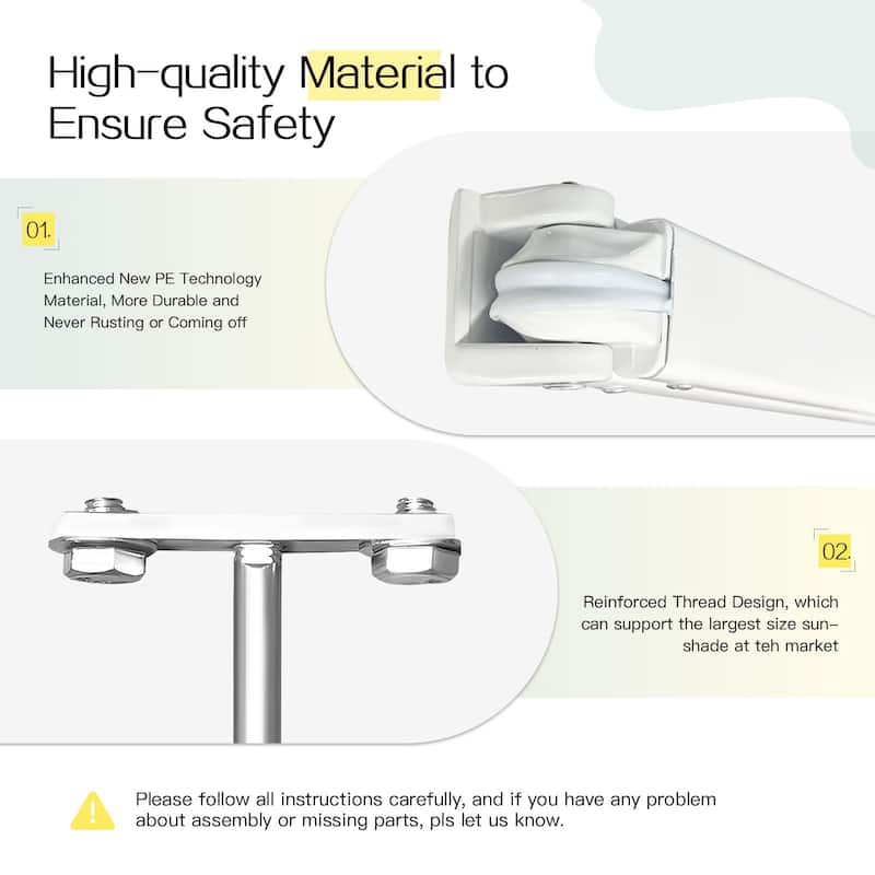 AECOJOY Manual Retractable Patio Awning Outdoor Sunshade Shelter (Cover Only)