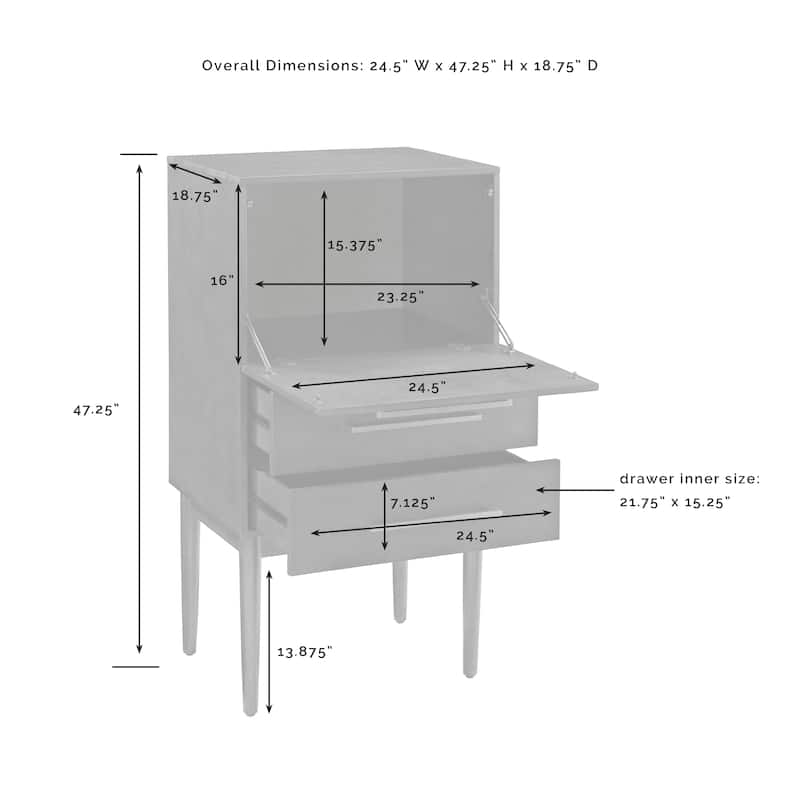 Crosley Everett Spirit Cabinet In Mahogany Finish
