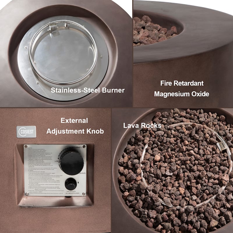 COSIEST Outdoor Propane Fire Pit Tank Outside with Waterproof Cover