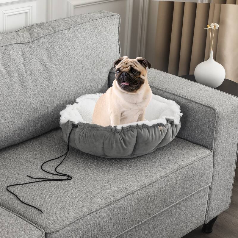 Adeco Pet Bed Round Dog Cat Cushion Bed