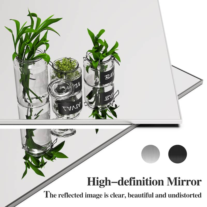 60" x 36" Modern Rectangle Bathroom Mirror with Aluminum Frame