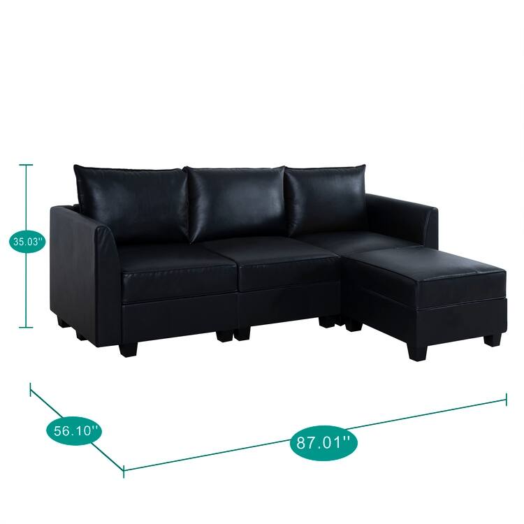 Modern L-Shaped DIY Convertible Modular Sectional Sofa Collection