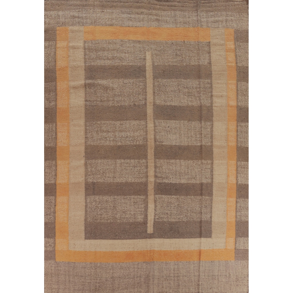 Hand Woven Oriental 100% Jute Carpet Southwestern Modern Brown Kilim Area Rug - 12' 1'' X 9' 5''