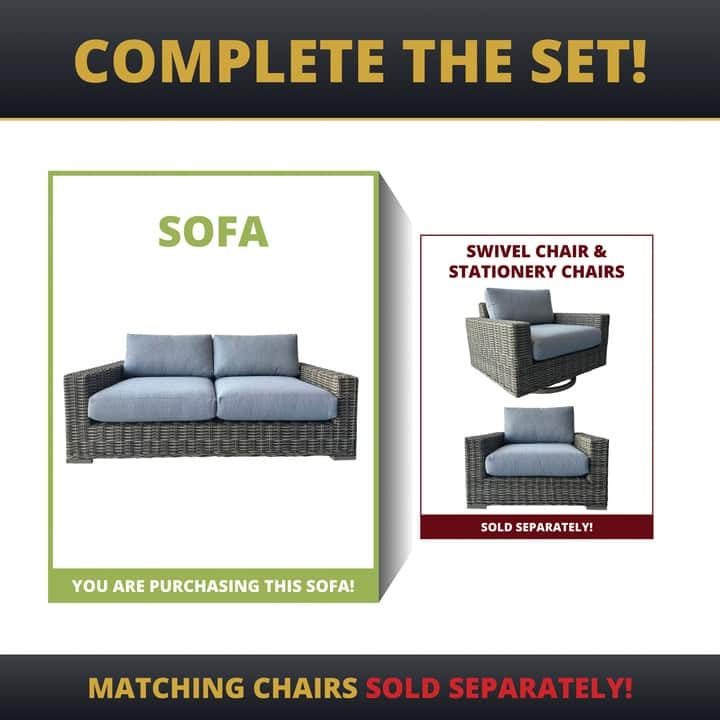Kinger Home Ella Outdoor Loveseat, Handwoven Wicker Patio Couch