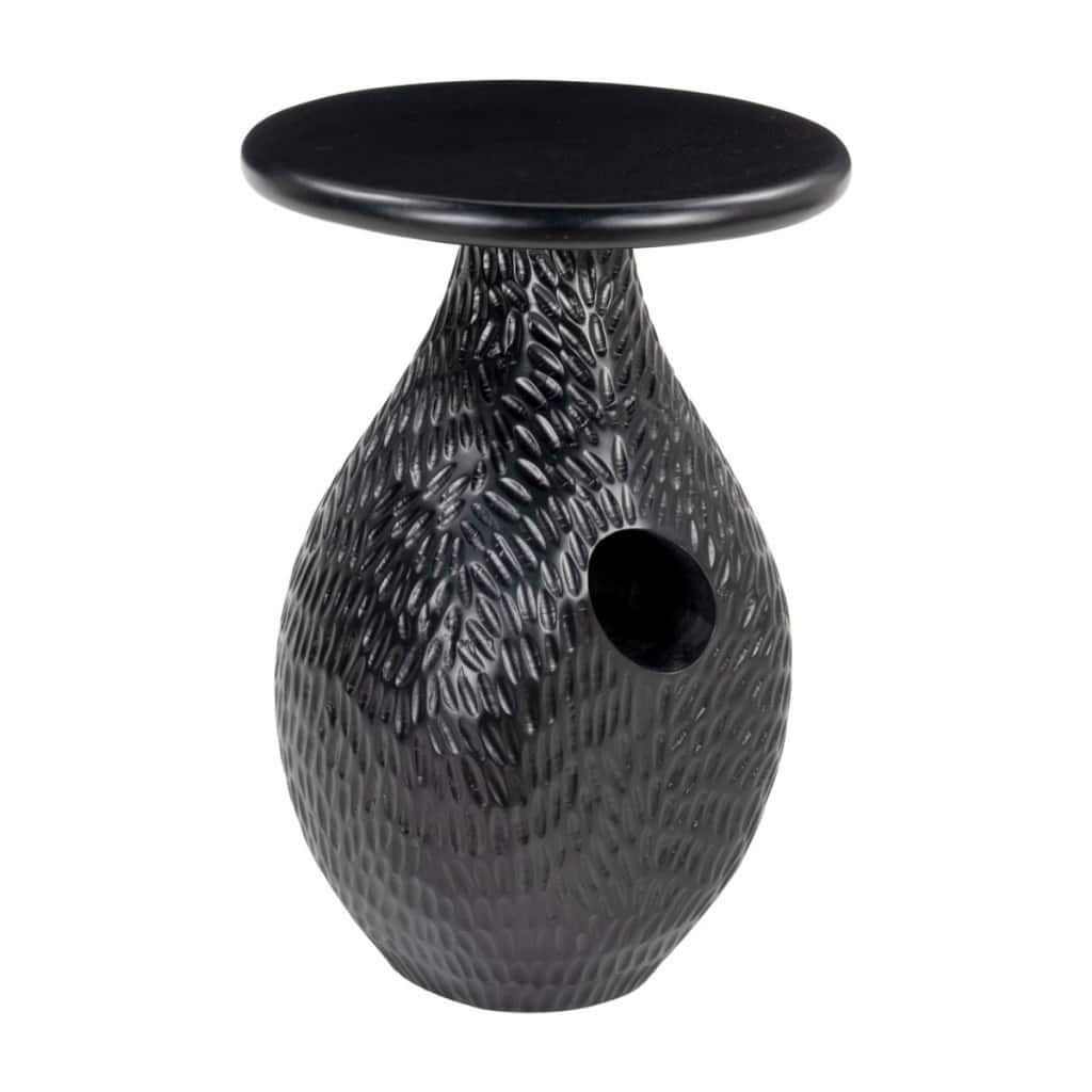 20 Inch Round Pedestal Side Table Solid Wood for Sofa or Bedside Use - 15” x 15” x 20.1”