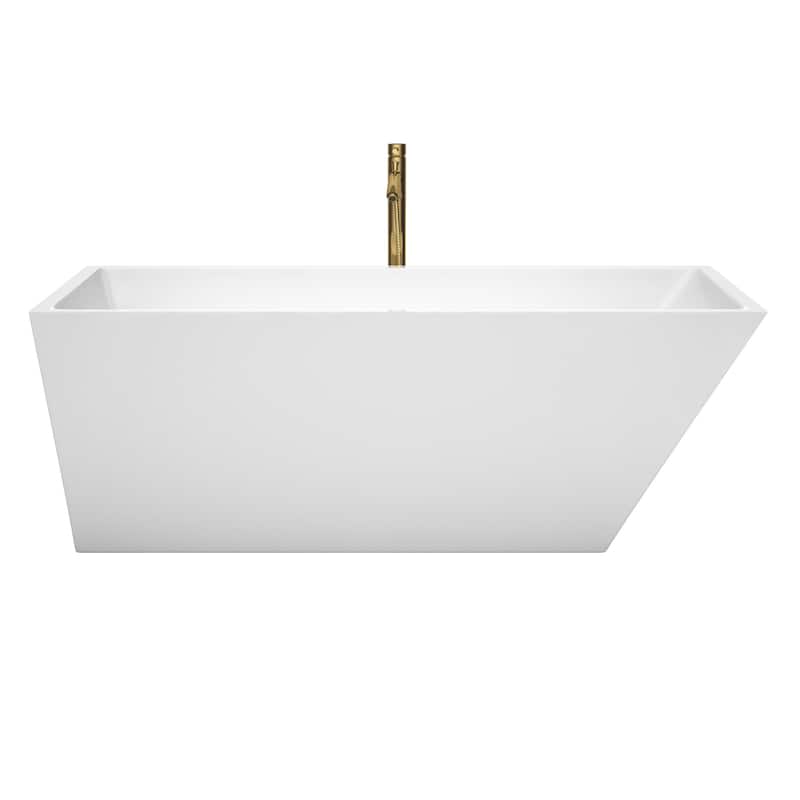 Wyndham Collection Hannah 67" Freestanding Soaking Tub with Tub Filler