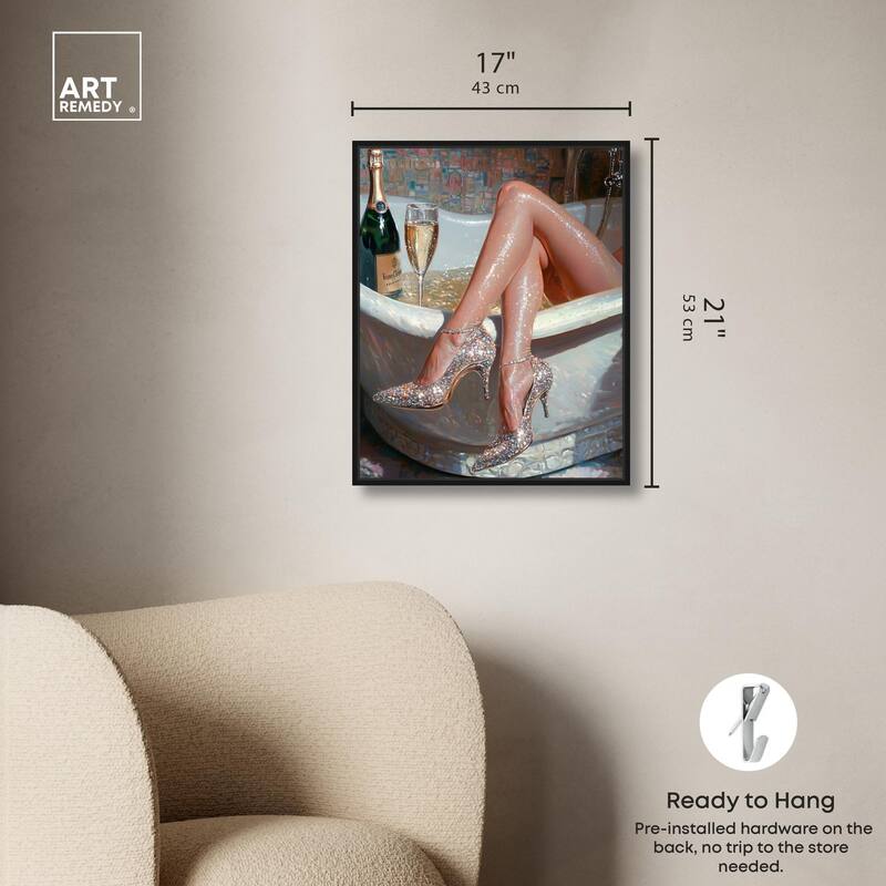 Champagne Bath Party Canvas by Art Remedy