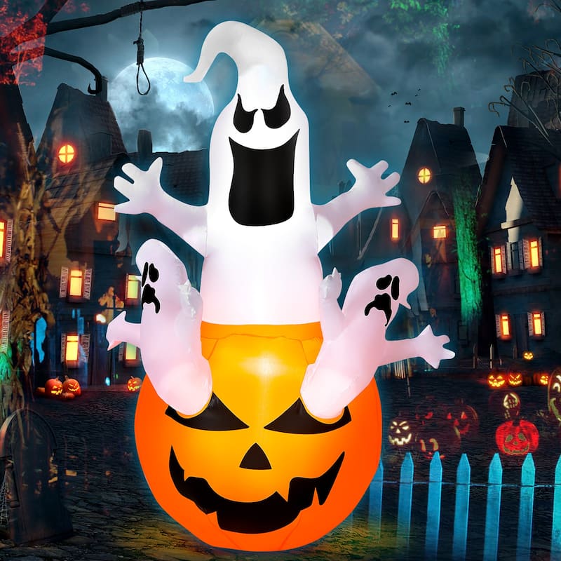6 FT Halloween Pumpkin Decoration with Inflatables Ghost