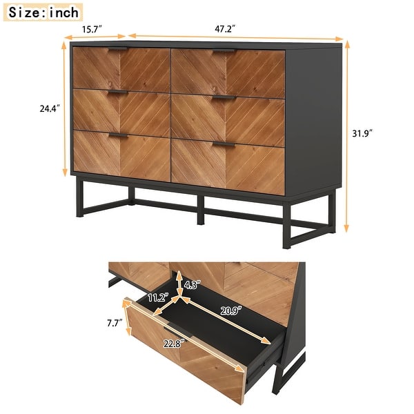 knee length dresses for ladies affeivul Mid Century Modern Dresser TV Stand, 6 Drawer Dresser for Bed   WoodArtSupply