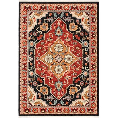 Style Haven Leander Layered Medallions Fringed Wool Blend Area Rug