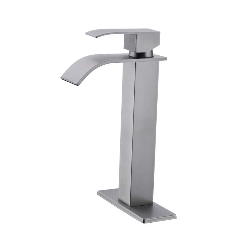 Modern Single Handle Sink Vanity Bathroom Faucet with Waterfall Spout, Anti Corrosion, Anti Rust, Easy Clean