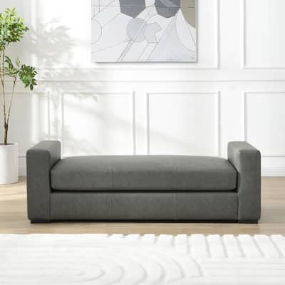 Christopher Knight Home- Zephyrine Faux Leather Ottoman