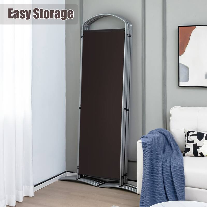 Costway 6 Panels Folding Privacy Screen 6 Ft Tall Fabric Privacy