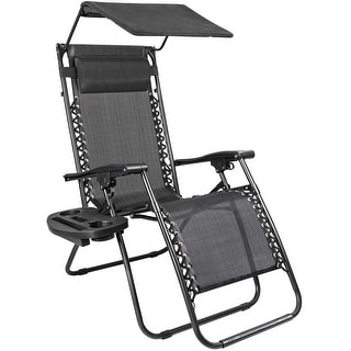 Homall Zero Gravity Chair Patio Lawn Chair Lounge Chair Folding Recliner Adjustable Outdoor with Canopy Shade and Cup Holder