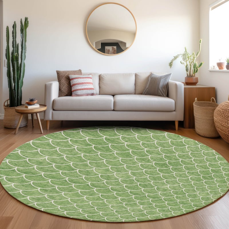 Machine Washable Indoor/ Outdoor Chantille Modern Geo Rug