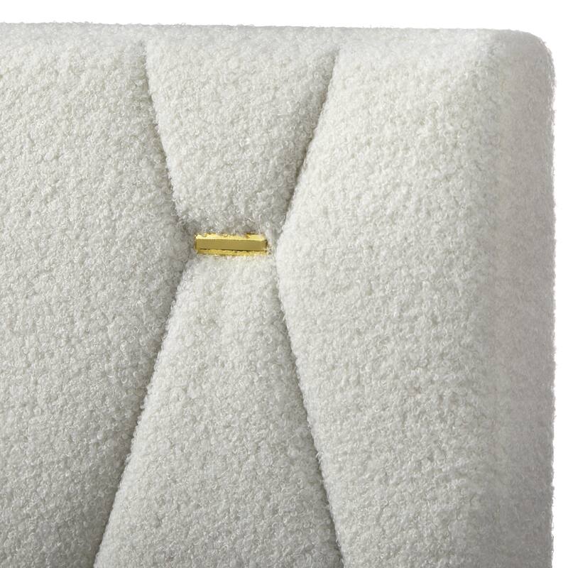 Lifestorey Vivienne Upholstered Platform Queen Bed with Solid Wood Legs