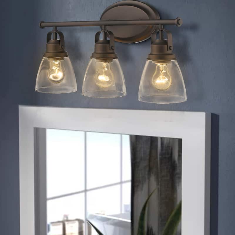 3-Light Vanity Lights,Oil Rubbed Bronze Finish - 21.4"L x 7.1"W x 10.8"H