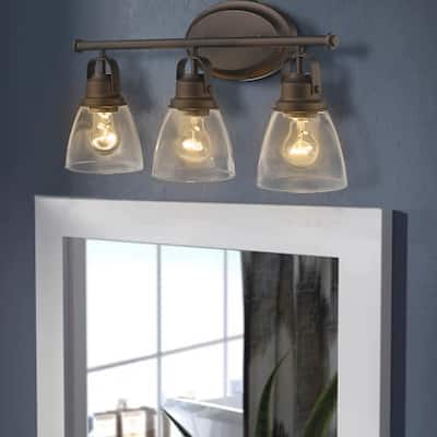 3-Light Vanity Lights,Oil Rubbed Bronze Finish - 21.4"L x 7.1"W x 10.8"H