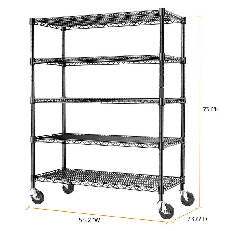 Garage Shelving 5 Tier Industrial Metal Shelving Units for Commercial, Basement, Pantry, Warehouse