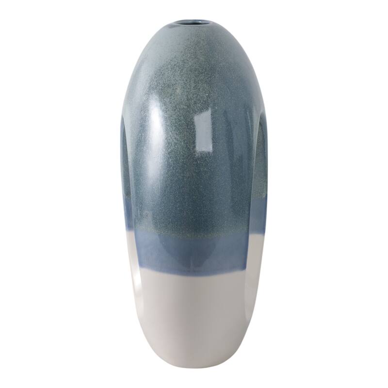 Earthenware Decorative Vase Modern Open Center Handmade Organic Shape