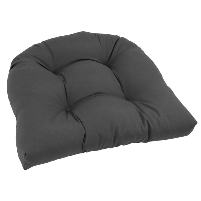 19-inch Twill U-shaped Chair Cushion (Set of 1, 2, or 4) - 19 x 19 - Single - Steel Grey