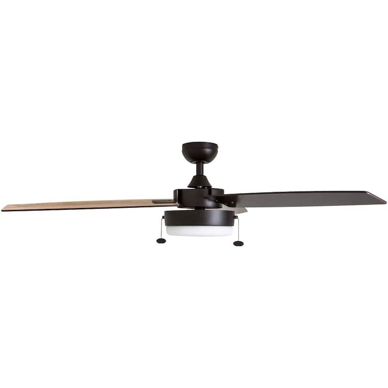 52" Copper Grove Andreas Espresso LED Ceiling Fan with 3 Barnwood Blades - 52-inch