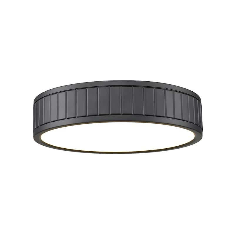 Z-Lite 1005F12-LED Madison 13" Wide LED Flush Mount Drum Ceiling - Matte Black