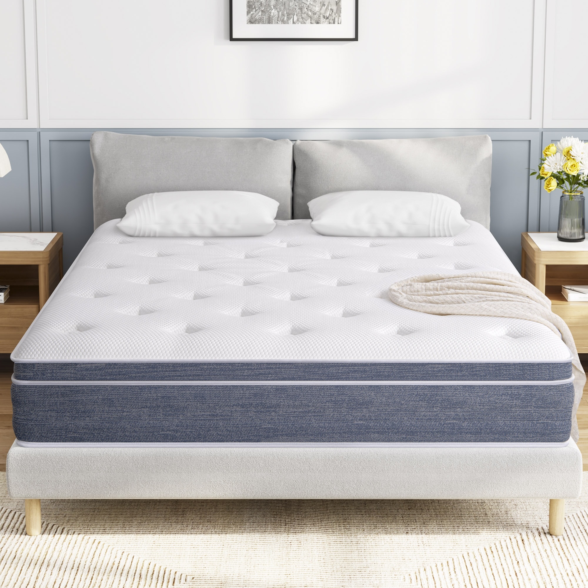 Stiku 12 Medium Cooling Euro Top Memory Foam Hybrid Mattress