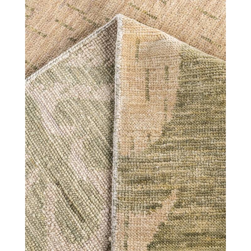 Modern One-of-a-Kind Handmade Area Rug - Ivory, 7' 10" x 10' 3" - 7' 10" x 10' 3"