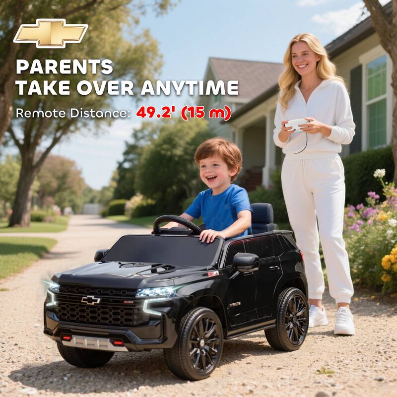 Aosom Chevrolet TAHOE Licensed Kids Ride on Car, 12V Battery Powered Kids Electric Car with Remote Control