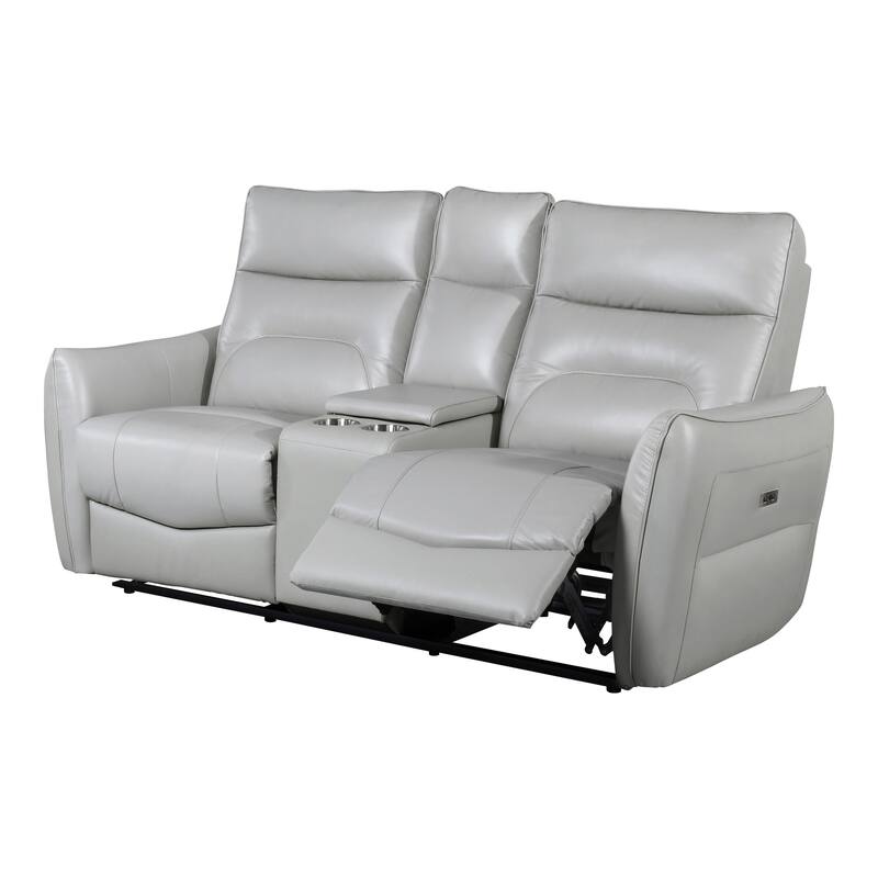 Furniture of America Gemono Modern 3-Piece Power Recline Leather Match Sofa Set