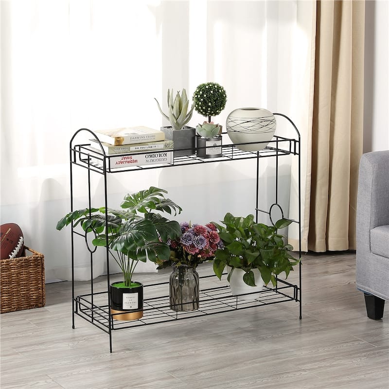 Yaheetech 2 Tier Plant Stand Holder Display Flower Shelf Garden