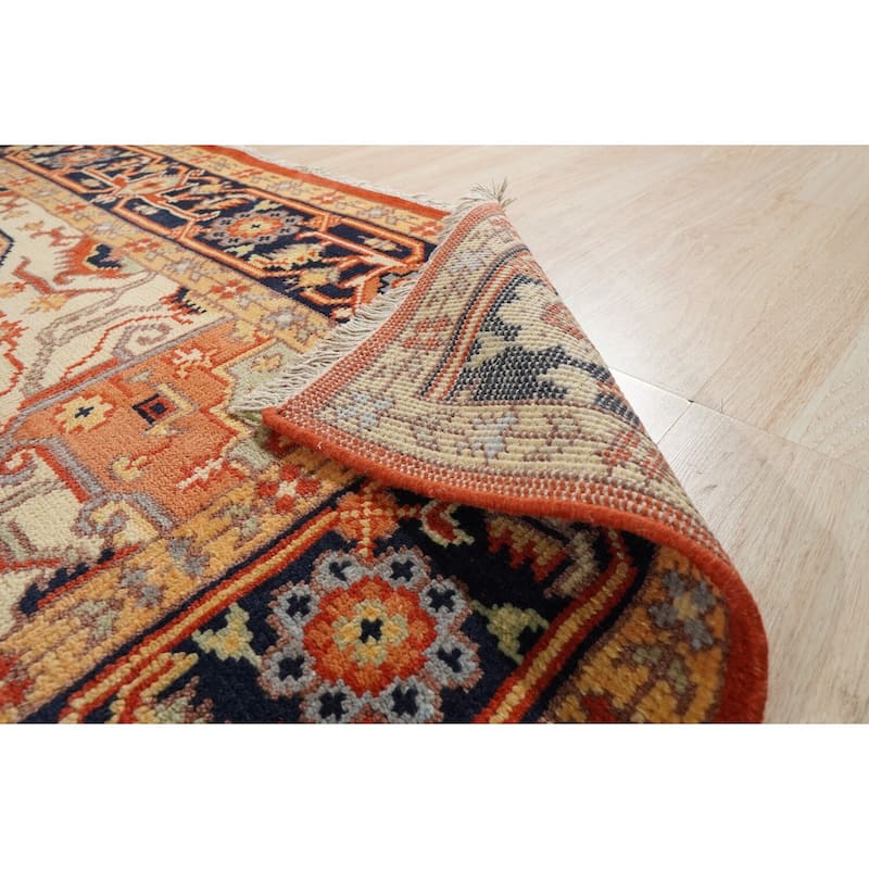 Hand-Knotted Wool/Silk Rug, 8' x 10', Ivory Area Rug, Elegant Soft Texture for Contemporary Interiors - L