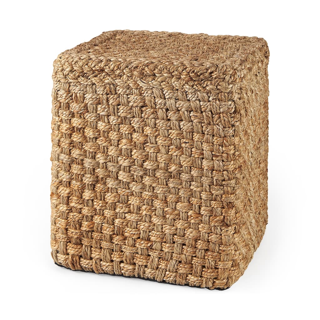 Mercana "Aylin" Brown Jute Square Pouf