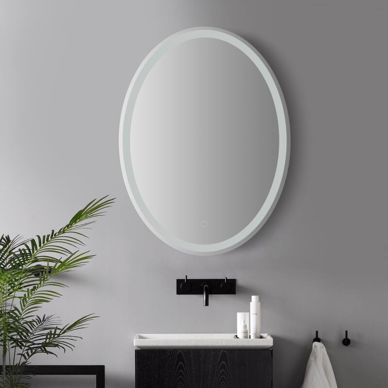 Remy 27" Frameless Anti-Fog Front/Back-lit Tri-color LED Bathroom Vanity Mirror with Smart Touch Control - by JONATHAN Y