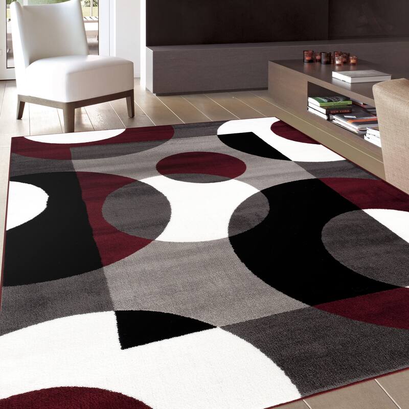 World Rug Gallery Modern Multicolored Geometric Area Rug