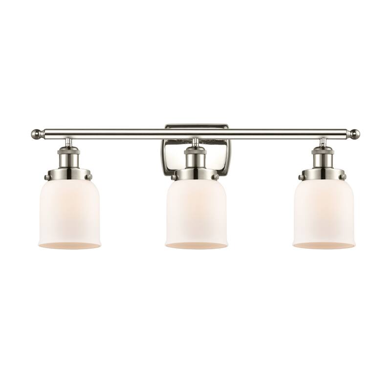 Innovations Lighting 916-3W-12-26 Bell Vanity Bell 3 Light 26" Wide - Polished Nickel / Matte White