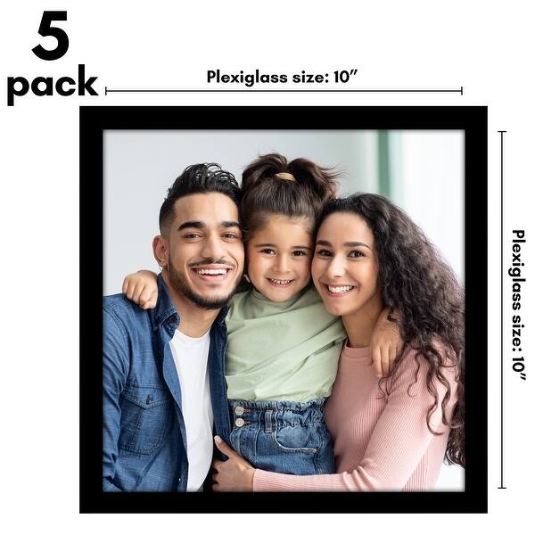 dimension image slide 8 of 22, Americanflat 5 Pack of Picture Frames with Mat - Plexiglass Cover