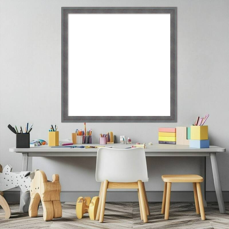Amanti Art Dixie Blue Grey Rustic Framed Dry Erase Magnetic Board