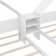 preview thumbnail 8 of 10, Double Twin Size Platform Bed with House-shaped Headboard and Built-in Nightstand