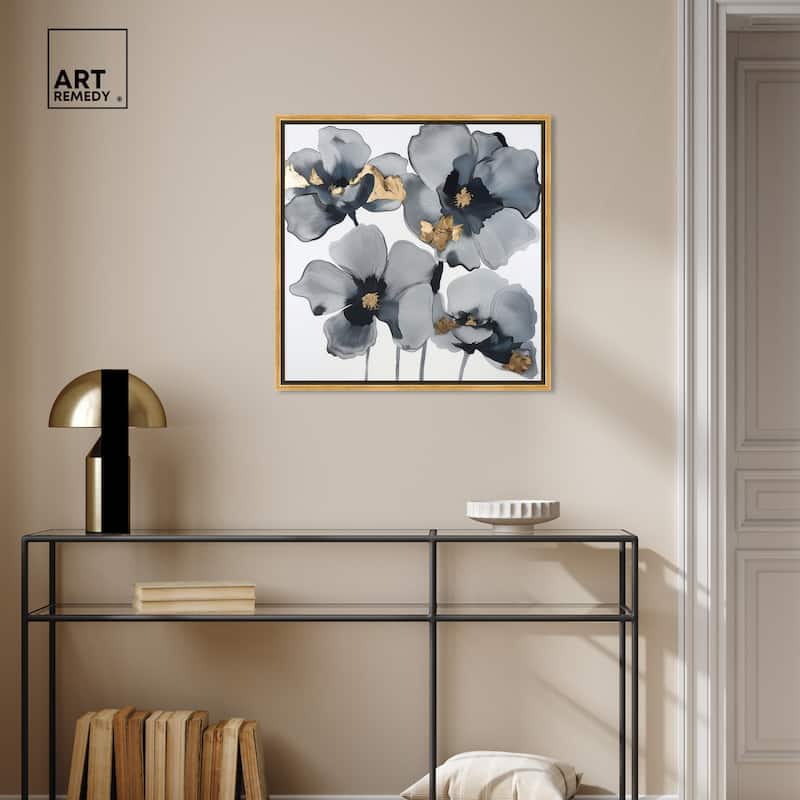 Art Remedy Drama Flora Framed Floral Fine 1 Piece Canvas Wall Art