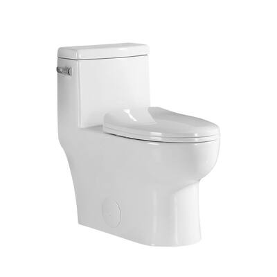 One piece dual flush elongated 12'' rough in toilet (Seat include) - N/A