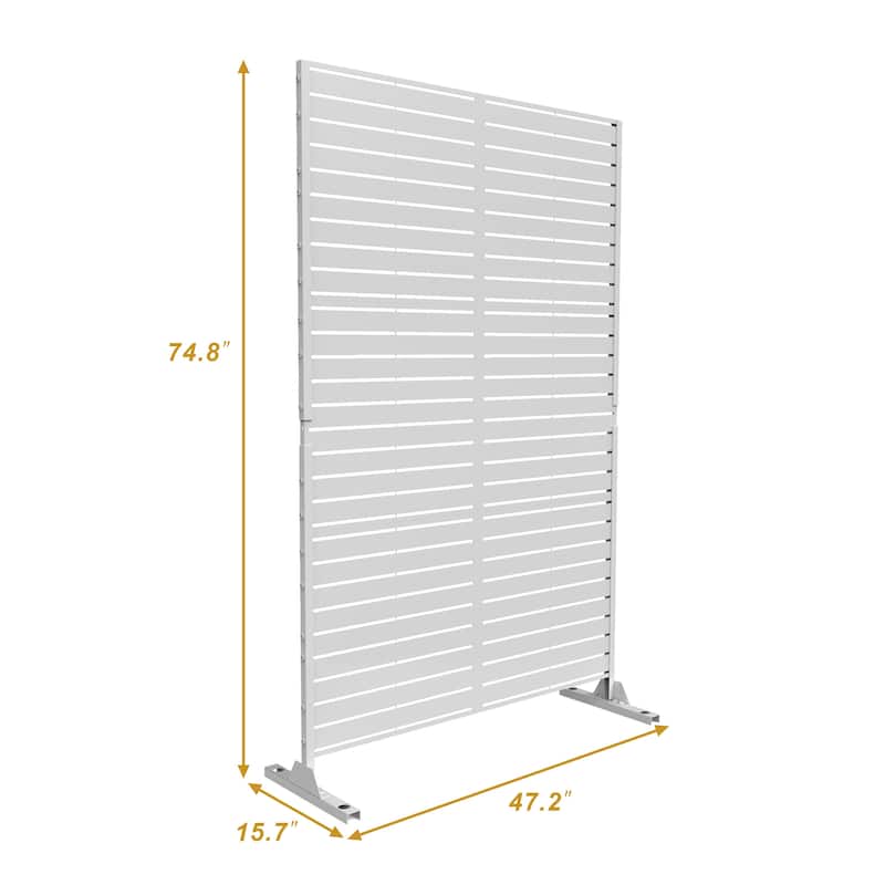 Outdoor Privacy Screen with Stand for Patio Garden Metal Fence