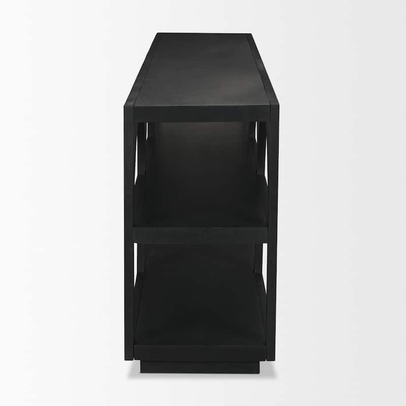 Bela Large Matte Black Arched Console Table