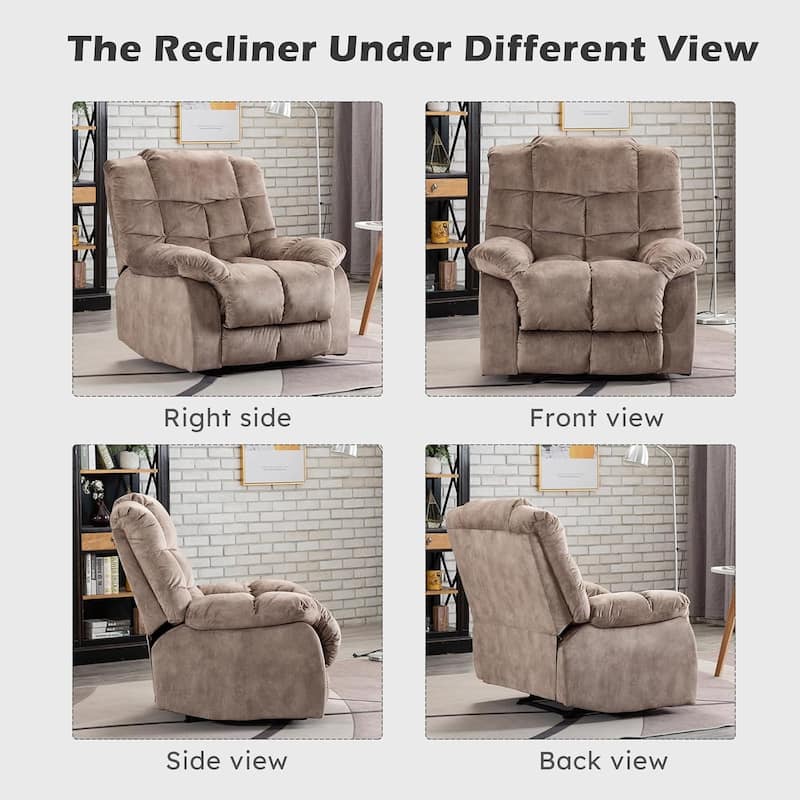 Recliner Chair for Adults, Massage Fabric Recliner Home Theater Seating with Lumbar Support, Adjustable Modern Reclining Chair